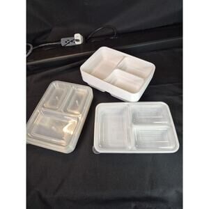 Good Cook Meal Prep 10 Containers & Lids 3Compartments Microwave Safe Never Used